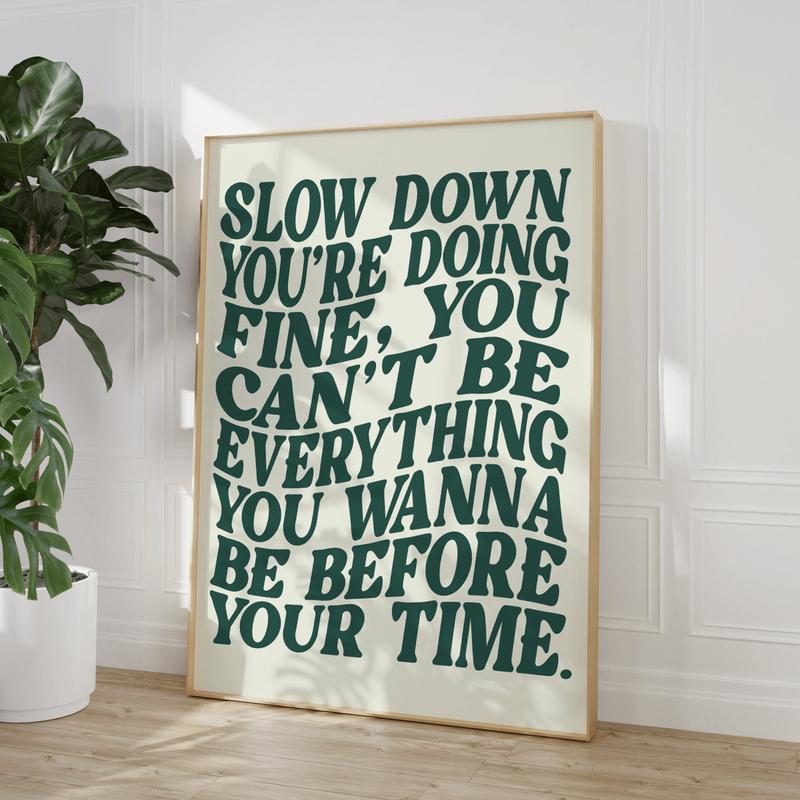 Vienna – Slow Down you Child – Song Lyrics Print – Music Wall Art – Disco Pop Poster – Pop Music Prints, Wall Art, Wall Print, Album Cover Posters, travel poster print, album cover poster room, indie music posters Artistic Decor Photo Satin