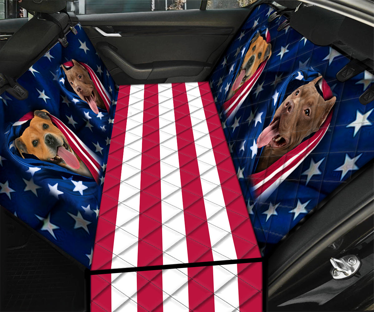 Pitbull Dog Flag Usa Pet Seat Cover 3D Full Print Best Dog Car Seat Covers Pet Car Seat Protector