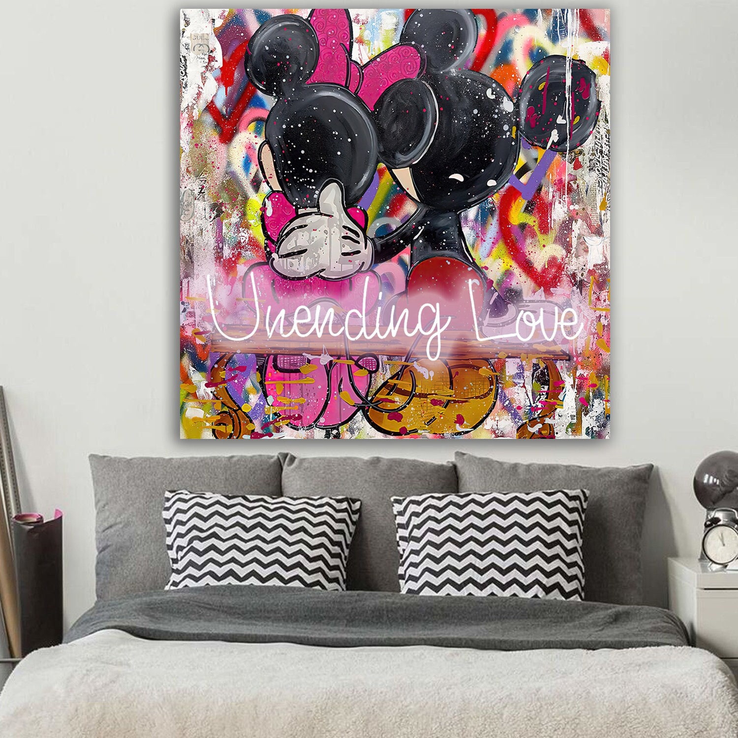 Mickey And Minnie Mouse Canvas Wall Art, Mickey And Minnie Mouse "Unending Love" Canvas Wall Art For Home Decor, Mickey And Minnie Print Art Shirttrend