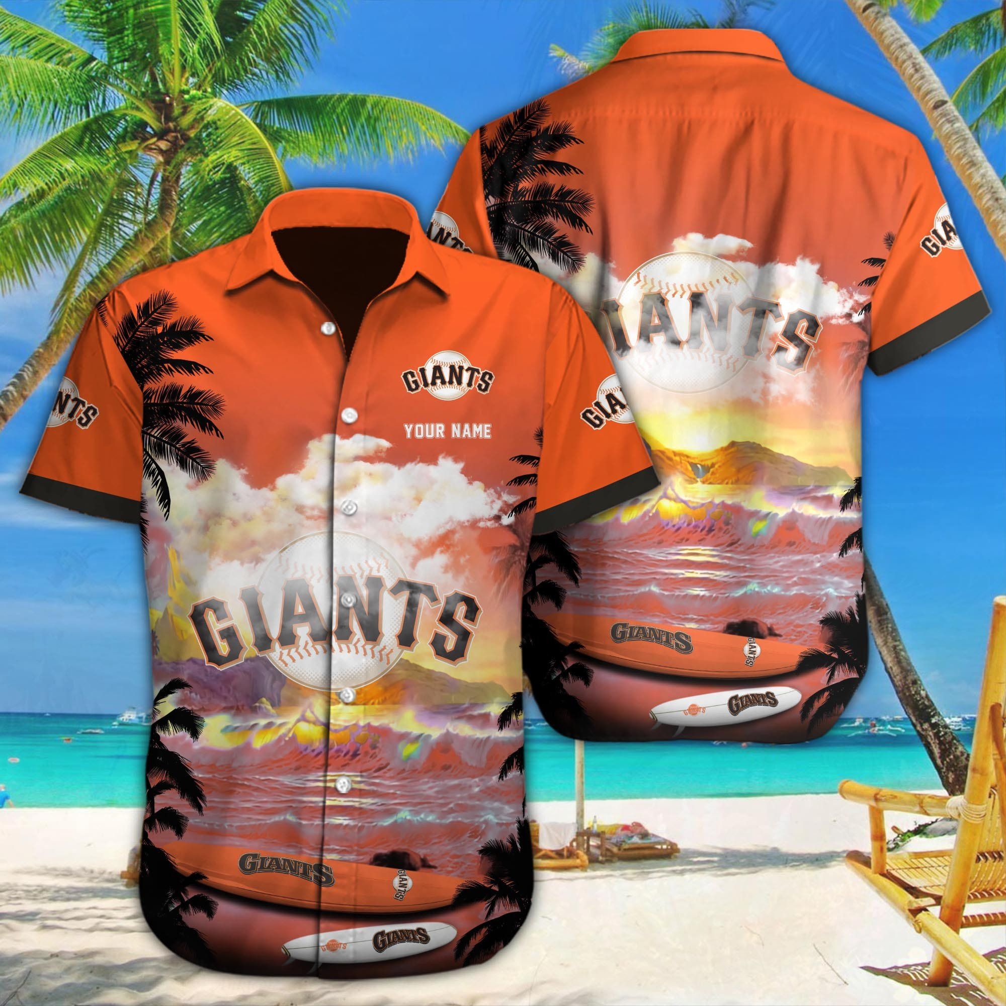 San Francisco Giants Aloha Shirt With Custom Name