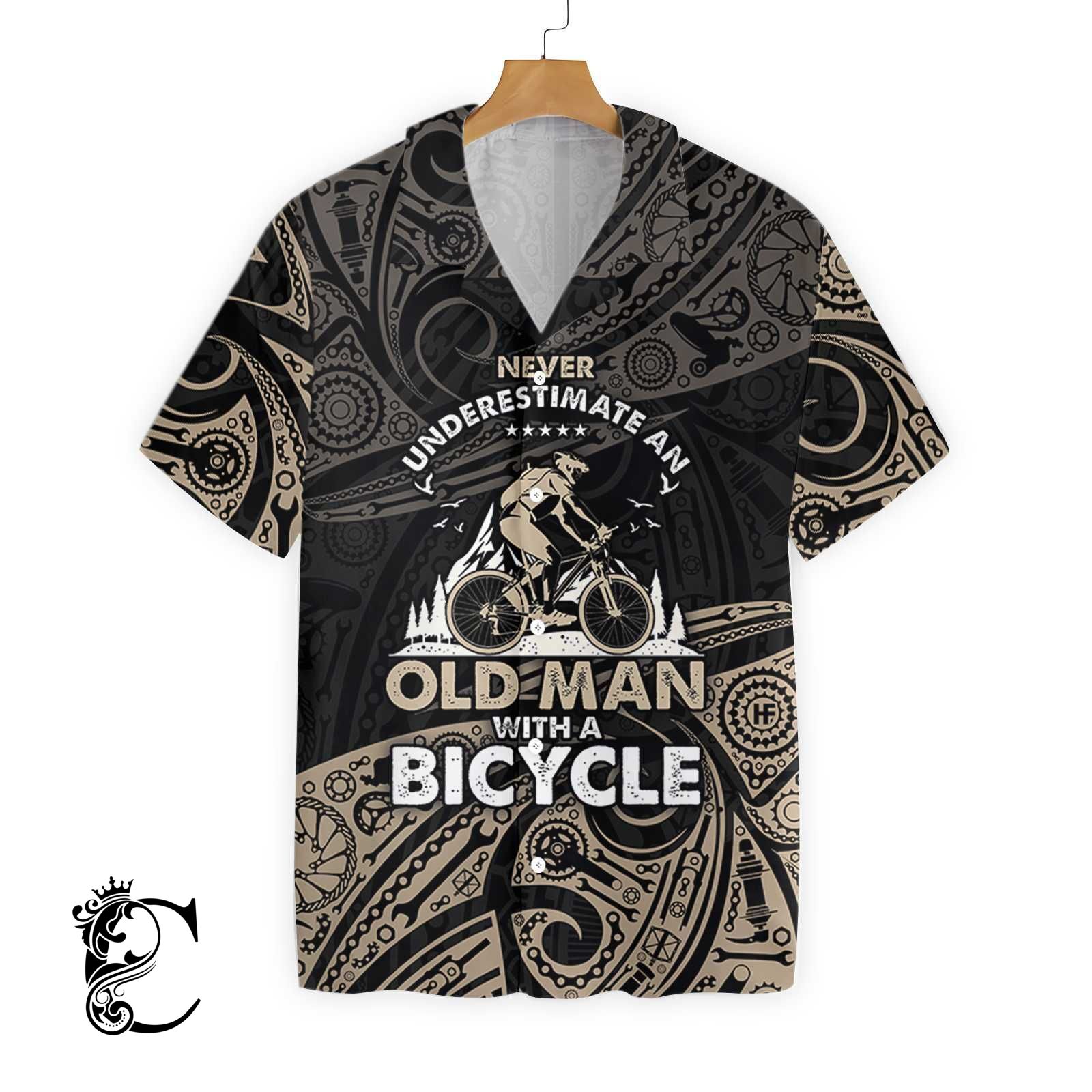 Never Underestimate An Old Men With A Bicycle Ez16 0803 Hawaiian Shirt