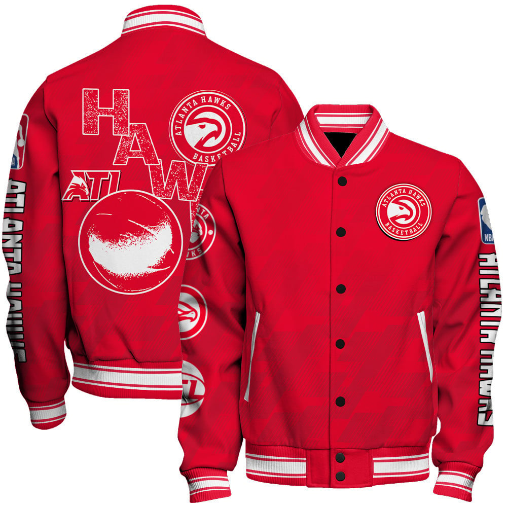 Atlanta Hawks New Design Team Color AOP Varsity Jacket SFAT