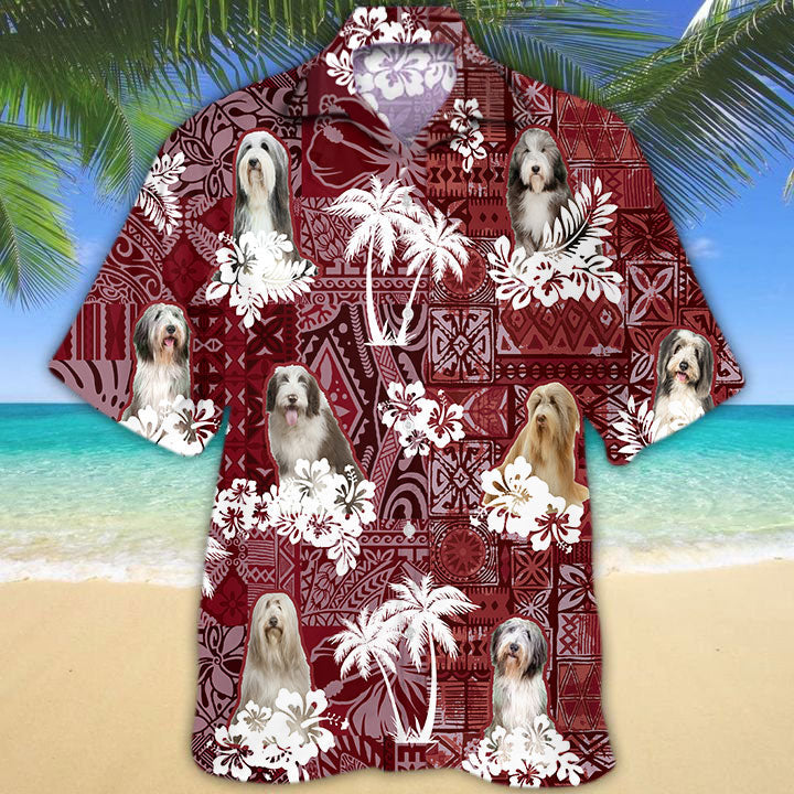 Bearded Collie Hawaiian Shirt, Dog All Over Print Hawaii Aloha Beach Shirt