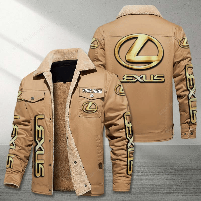 Lexus Brown Custom Name Stand Collar Jacket