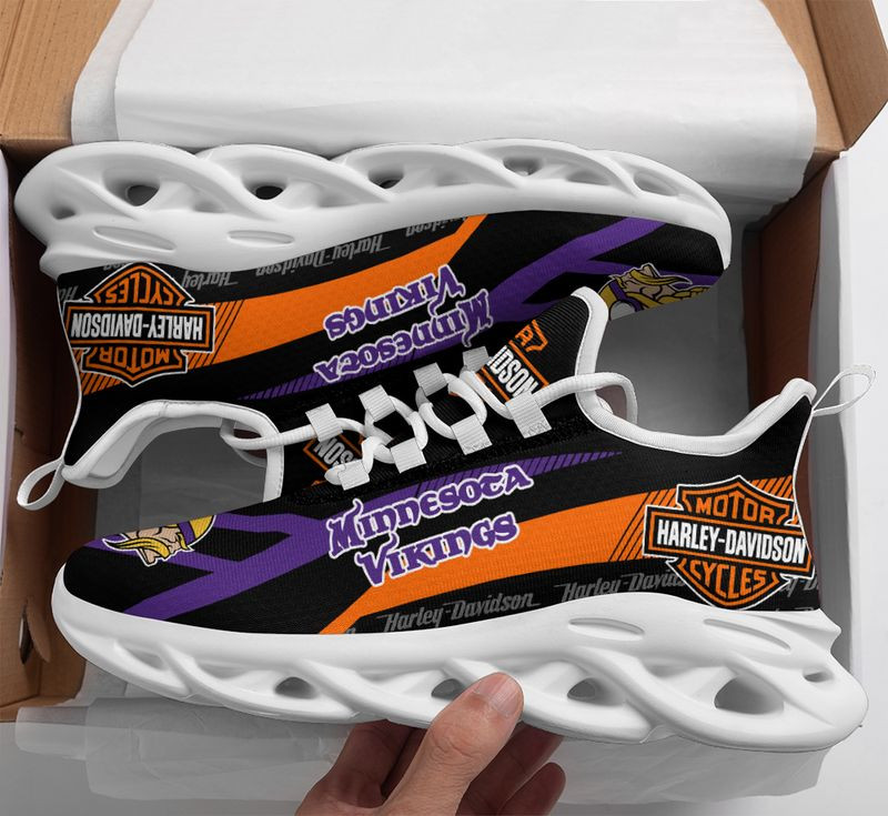 Harley Davidson Minnesota Vikings Max Soul Shoes Sneakers Design 3D Full Printed A MS577