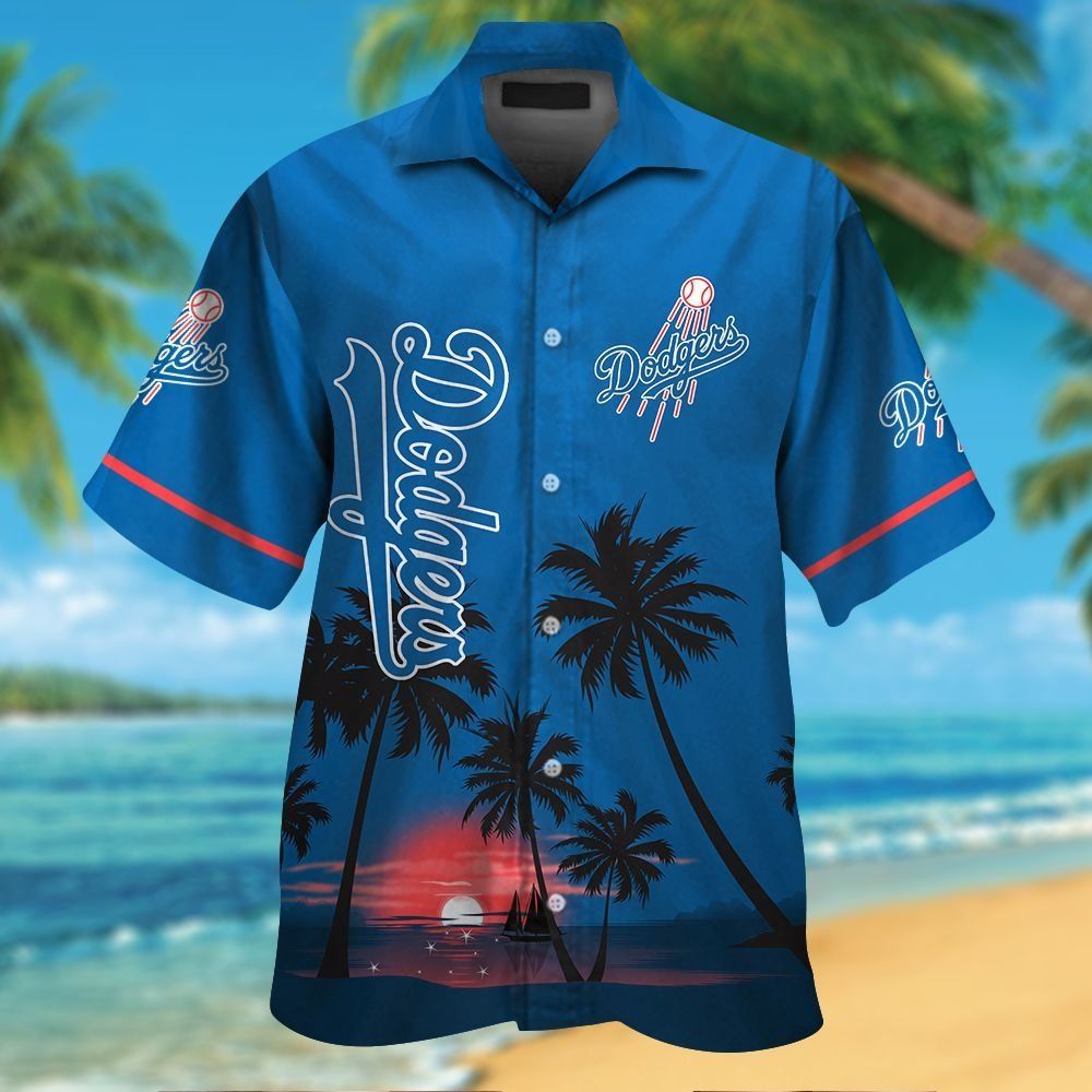 Los Angeles Dodgers Short Sleeve Button Up Tropical Hawaiian Shirt Ver02