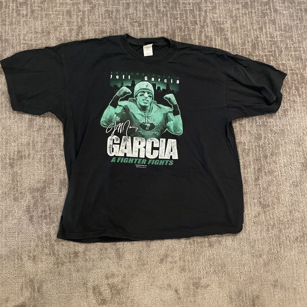 Vintage 2007 Jeff Garcia Philadelphia Graphic T Shirt X Black