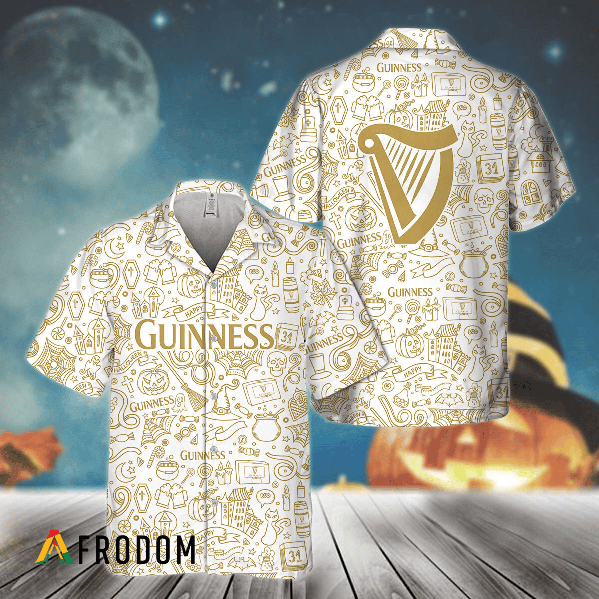 Doodle Art Guinness Beer Hawaiian Shirt
