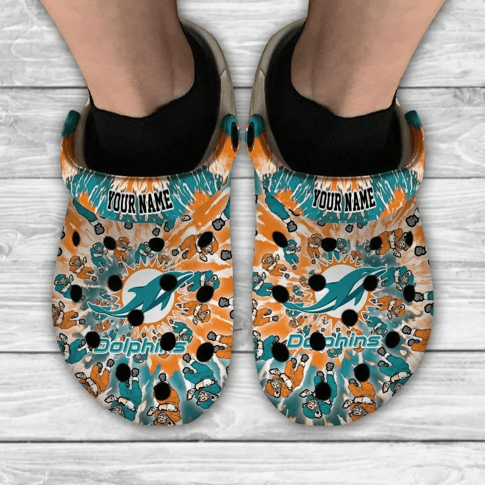 Miami Dolphins Grateful Dead Custom Personalized Crocss Classic Clogs Shoes Ver371