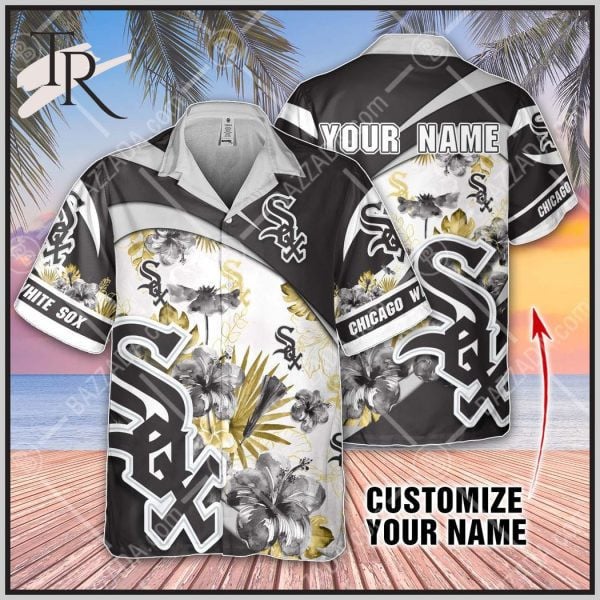Custom Name Mlb Chicago White Sox Black And White 3D Hawaiian Shirt