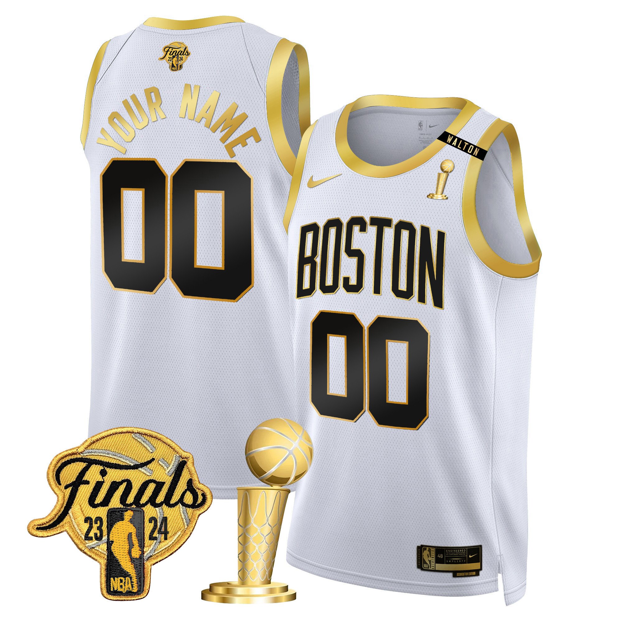 Boston Celtics 2024 Final & Champions Patch Swingman Custom Jersey V2 – All Stitched