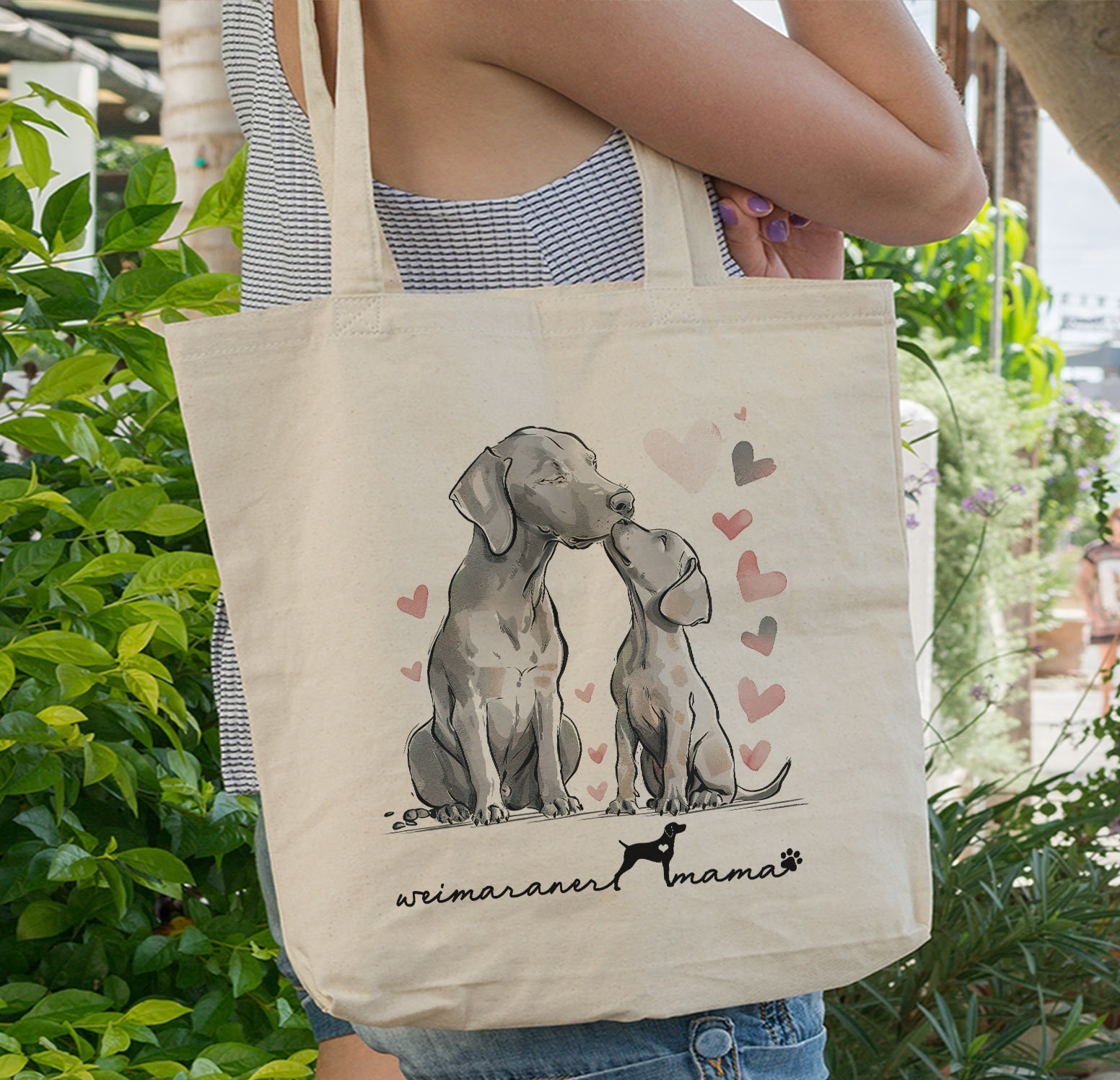 Cute Weimaraner Tote Bag, Weimaraner Dog Mom Essentials Tote Bag, Dog Mom Tote Bag, Weimaraner Mama Tote Bag For Dog Lover Gift For Dog Mom