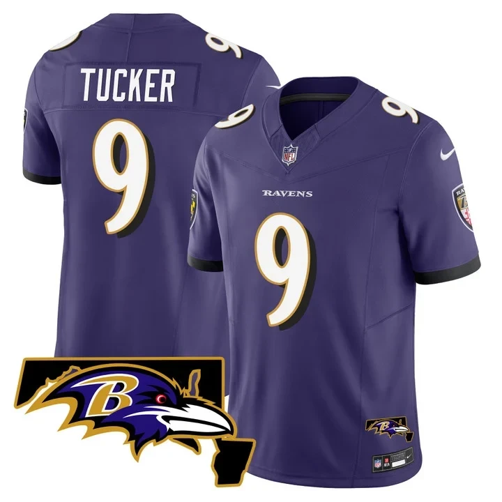 Baltimore Ravens Justin Tucker Purple Jersey Maryland Patch – All Stitched