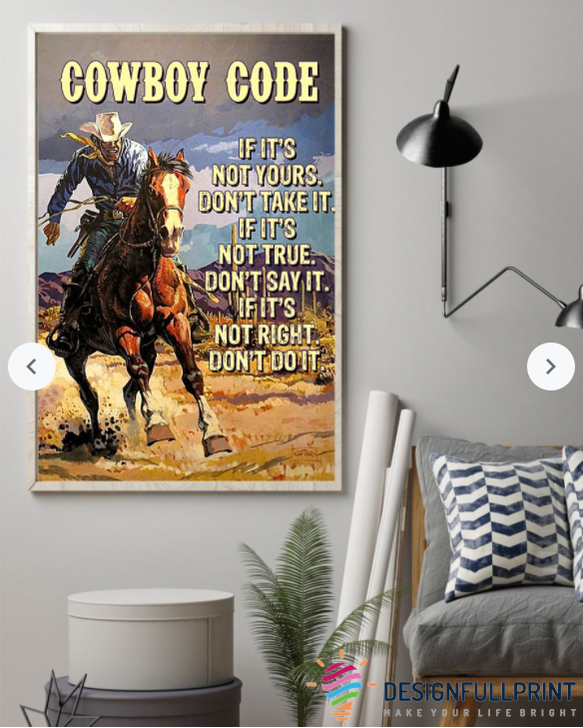 Northern American Cowboy Code Poster …