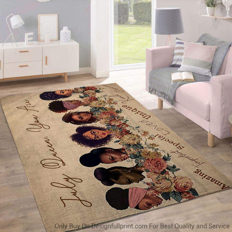 July Birthday Black Beautiful Rug