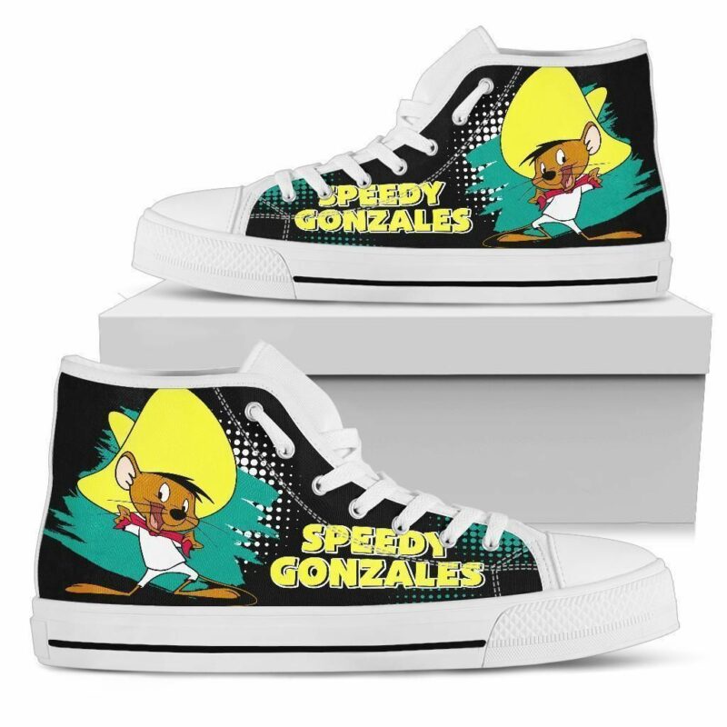 Speedy Gonzales Sneakers High Top Shoes Looney Tunes Fan High Top Shoes
