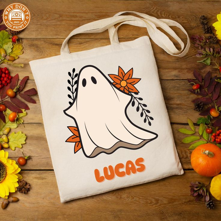 Personalized Trick or Treat Halloween Candy Tote Bag, Trick or Treat Carrying Bag, Halloween Gift Cute Autumn Ghost, Best Tote Bags Ideas, Cute Tote Bags Ideas, Tote Bag Design Ideas, Girls Tote Bag, Best Canvas Tote Bags Ideas