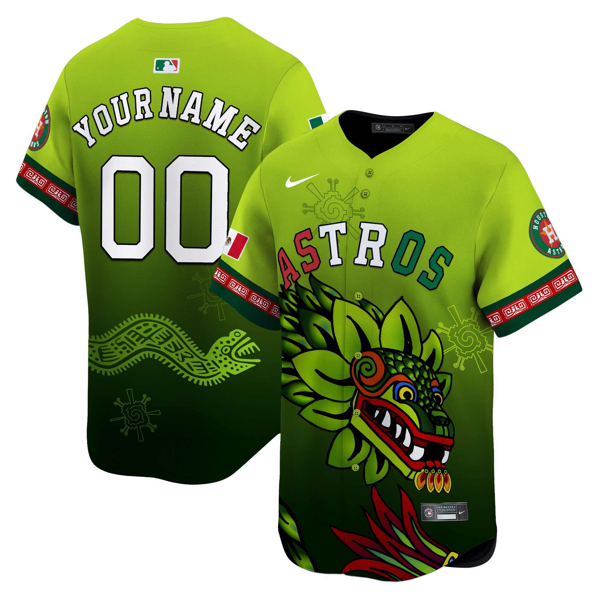 Astros Mexico Quetzalcoatl Aztec Vapor Limited Custom Jersey – Printed