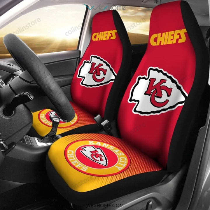 Kansas City Chiefs Red Gold Car Seat Cover Set CSC4564