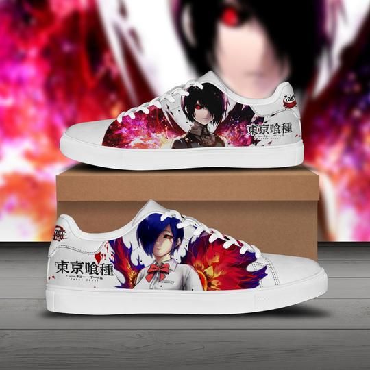 Touka Kirishima Tokyo Ghoul Low top Leather Skate Shoes, Tennis Shoes, Fashion Sneakers L98