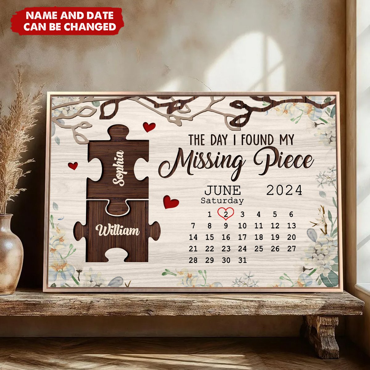 Personalized The Day I Found My Missing Piece Anniversary Gift Calendar Poster -Home Decor