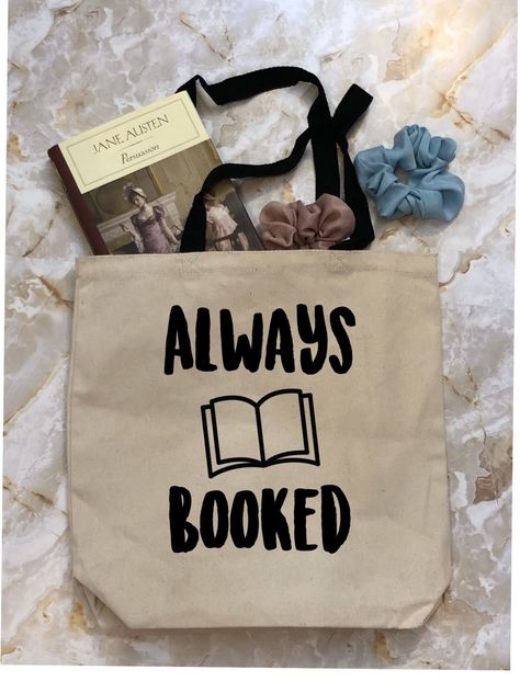 Always Booked Tote Bag, Canvas Tote Bag, Book Lover Gift, Gifts for Readers, Book Lover Tote Bag, Library Bag, Canvas Tote Bags, Tote Bag Design, Tote Bag Idea