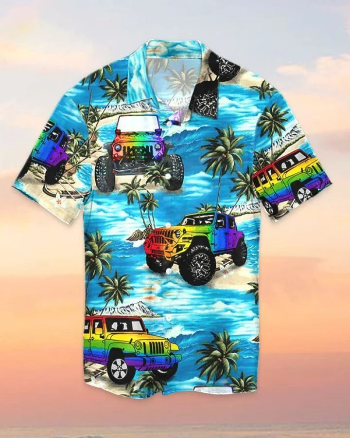 Beach Shirt Hawaiian Jee Car Lgbt Beach, Hawaii Shirt , Aloha Shirt