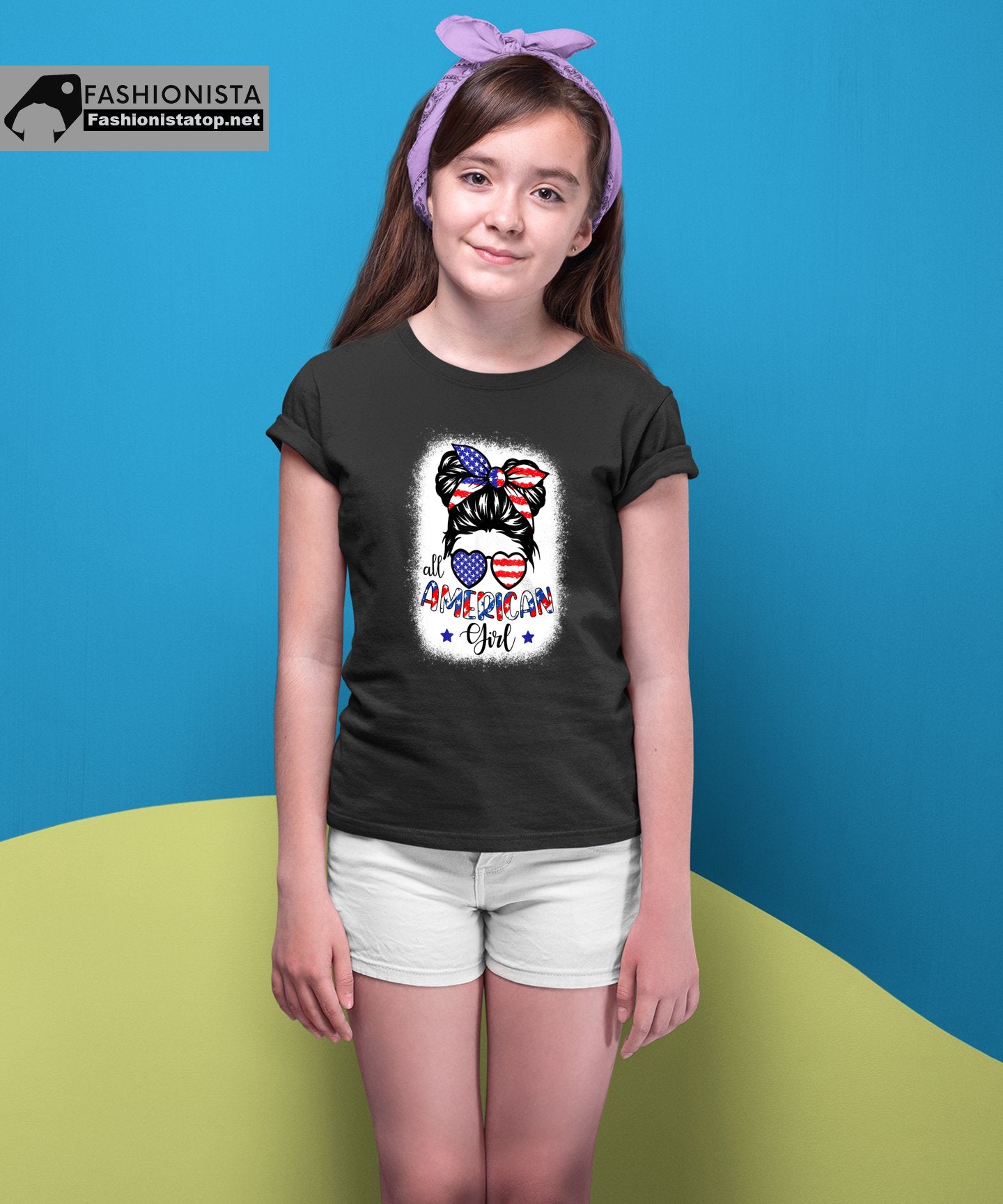 All American Girls 4Th Of July Bleached Shirts Daughter Usa T-Shirt Kids T-Shirt
