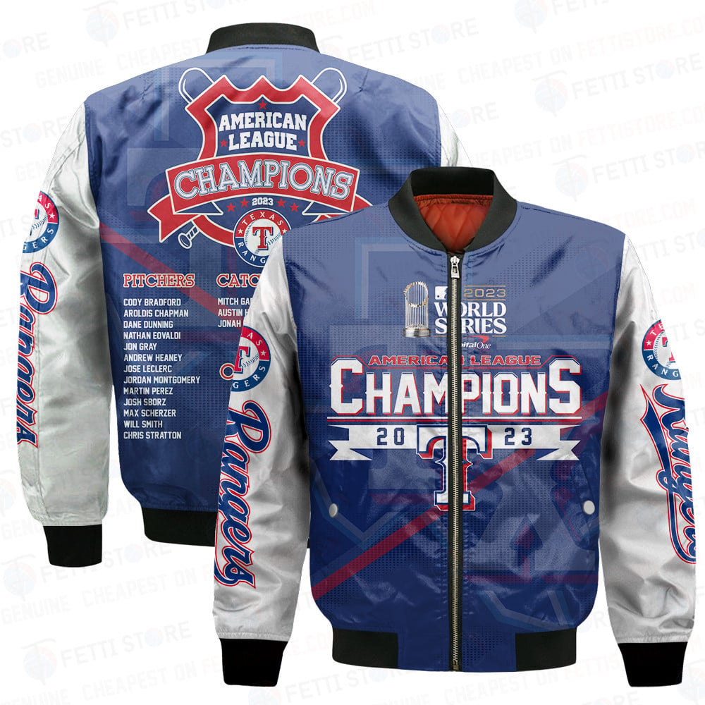 Texas Rangers American League Champions 2023 Trophy AOP Bomber Jacket