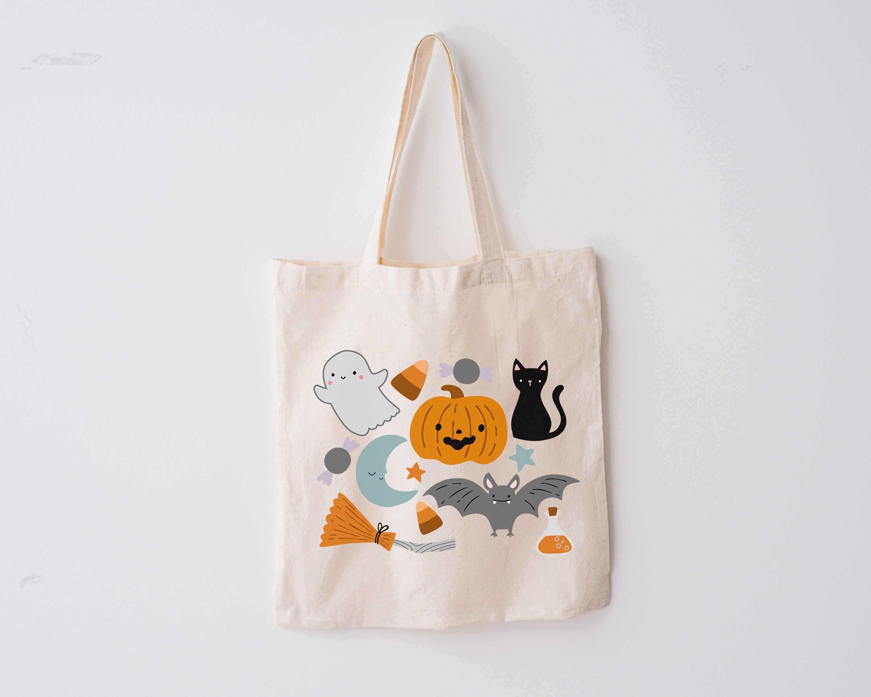 Halloween Trick or Treat Canvas Tote Bag | Reusable Trick or Treat Bag | Boy’s Candy Bag | Spooky Season Tote Bag | Boy’s Trick or Treat Bag