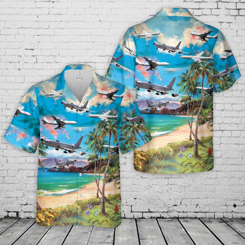 Us Navy Boeing E-6 Mercury Hawaiian Shirt, Short Sleeve Hawaiian Shirt For Men