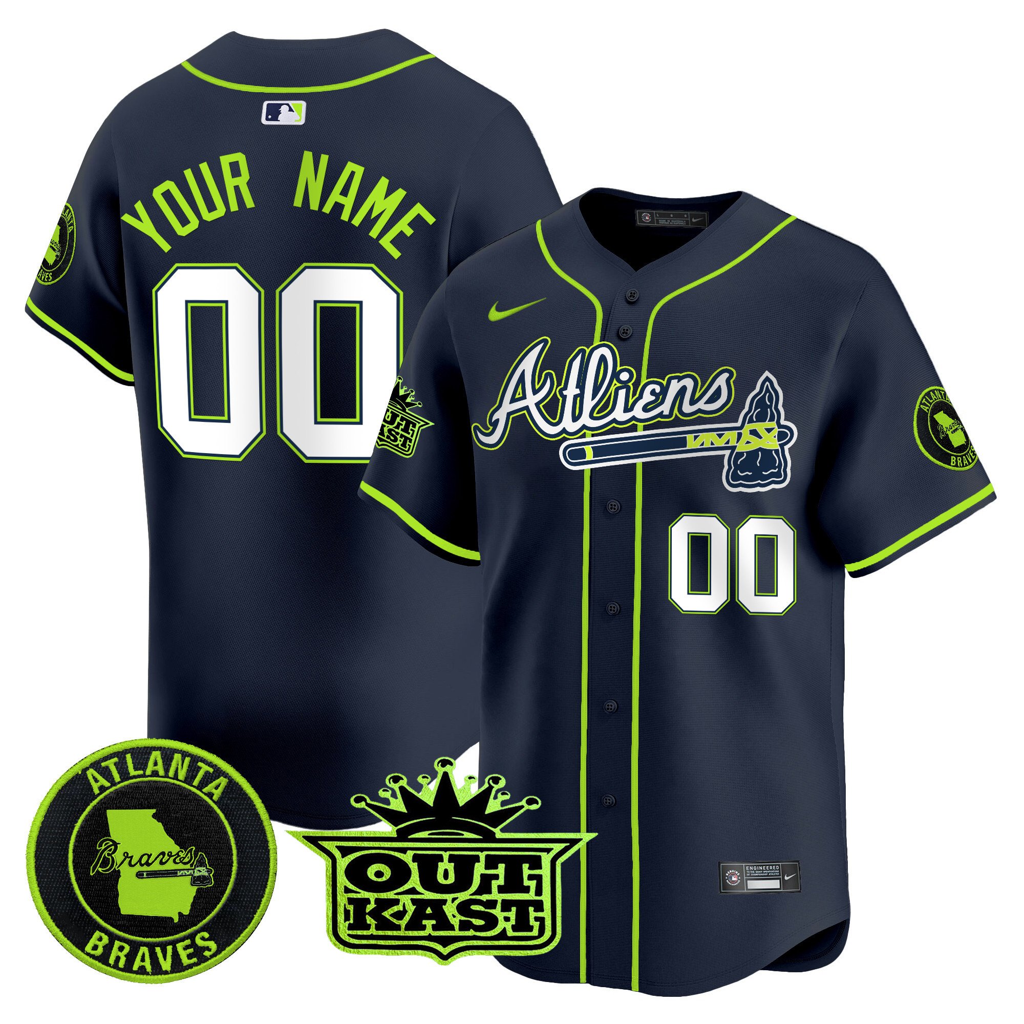 Atlanta Braves Atliens Vapor Premier Limited Custom Jersey – All Stitched