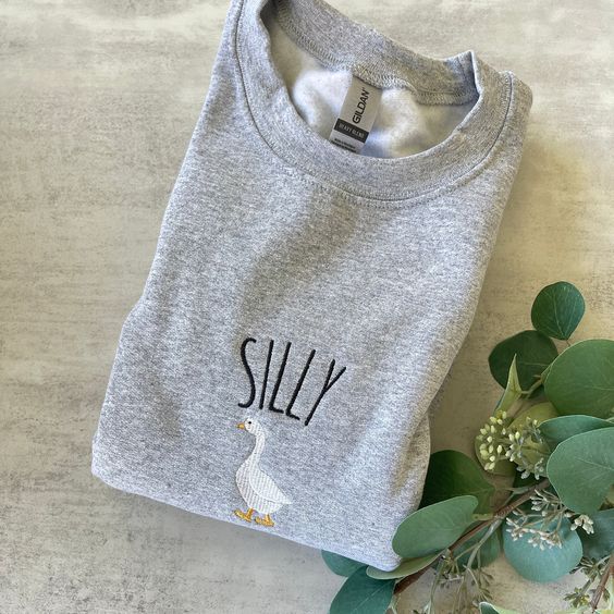 Embroided Silly Goose Sweatshirt, Silly Goose Crewneck Sweatshirt, Saying Crewneck, Funny Saying, Cute Sweater, Duck Sweatshirt