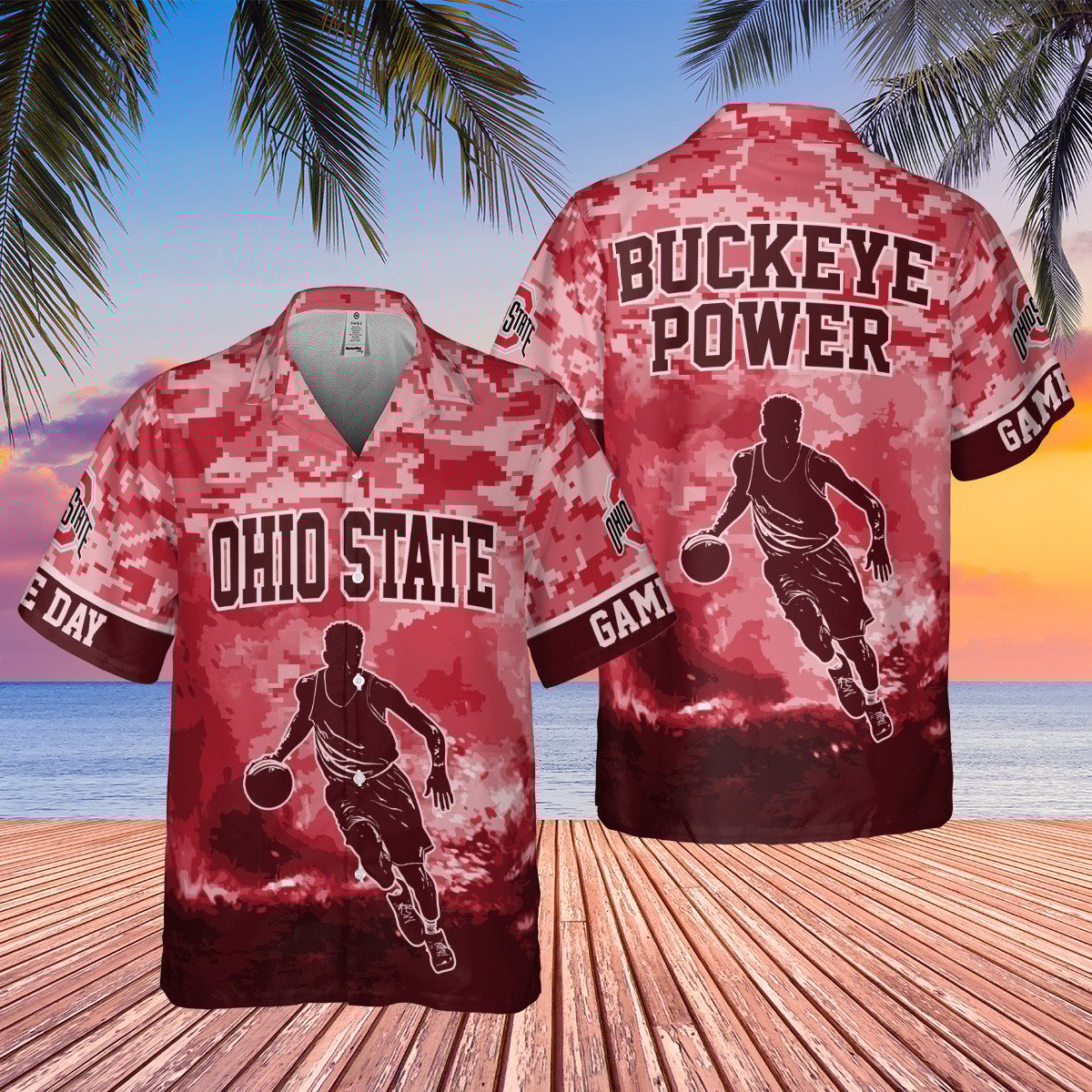Ohio State Buckeyes Ncaa Basketball Buckeye Power Game Day Hawaiian Shirt