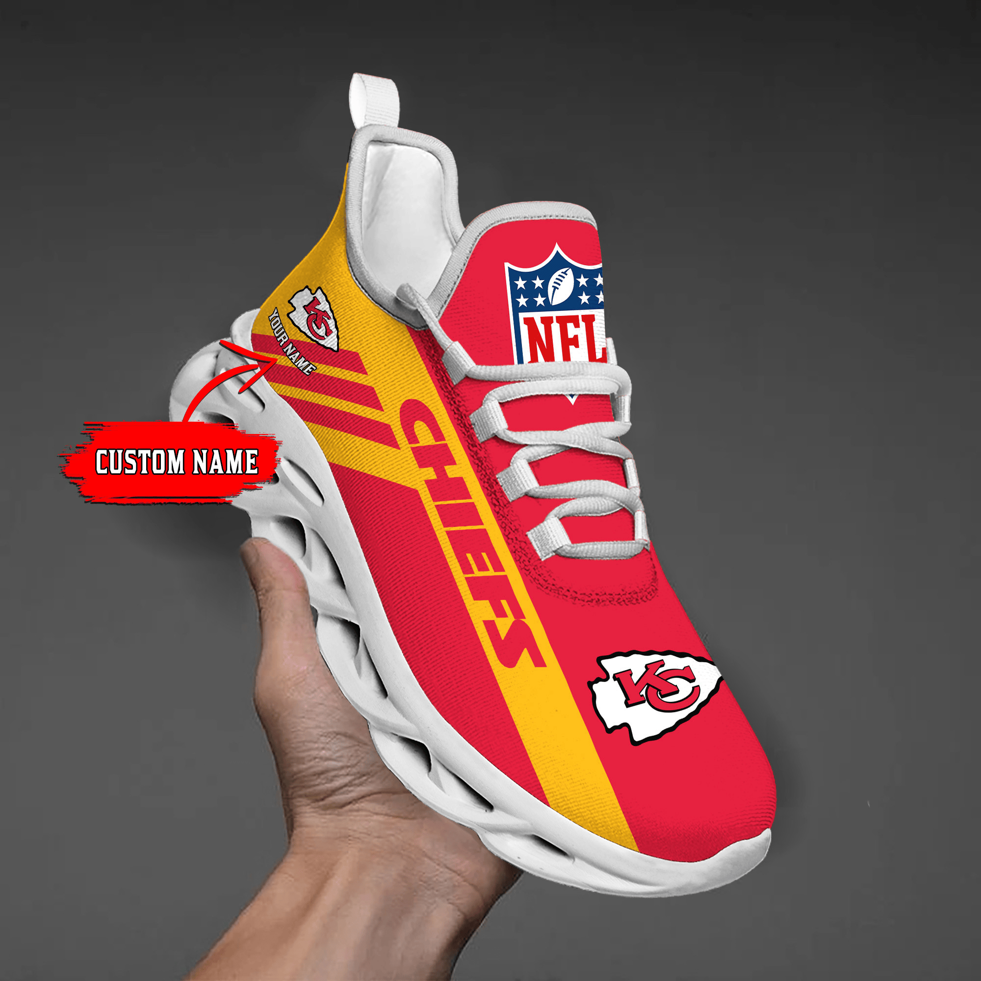 Custom Name-Kansas City Chiefs-Personalize Max Soul Shoes Sport Sneakers MS3257