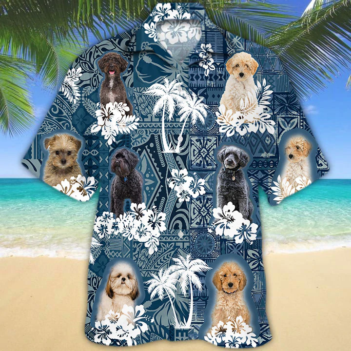 Schnoodle Hawaiian Shirt, Hawaii Shirt Vintage Floral Dog, Men’S Hawaiian Shirt, Women’S Hawaiian Shirt