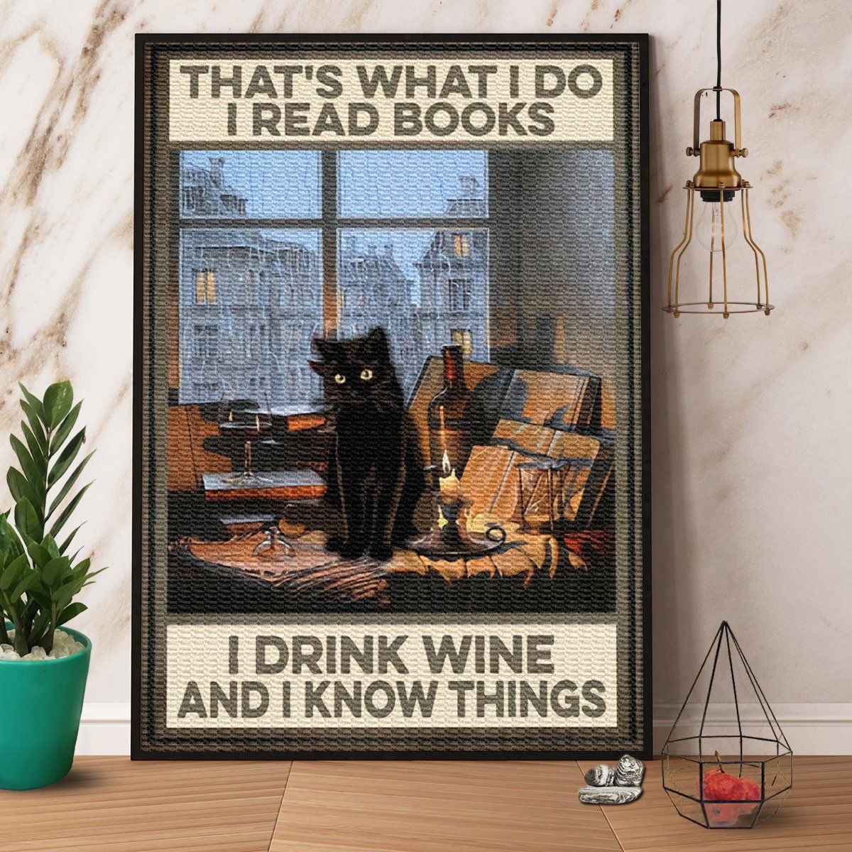 Black Cat I Read Books I Drink Wine  &hellip;