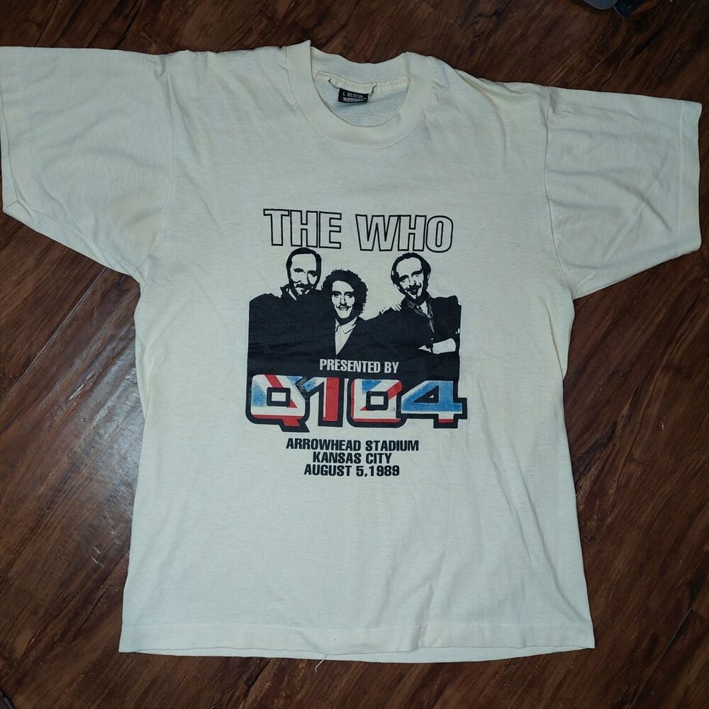 Vintage 1989 The Who T Shirt Q 104 Kansas City 80S Band Concert Thin Tee