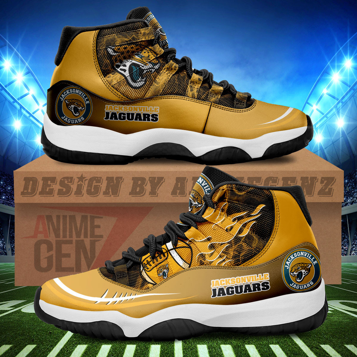 Jacksonville Jaguars Air Jordan 11 Shoes Sport Sneakers Custom Sport Shoes