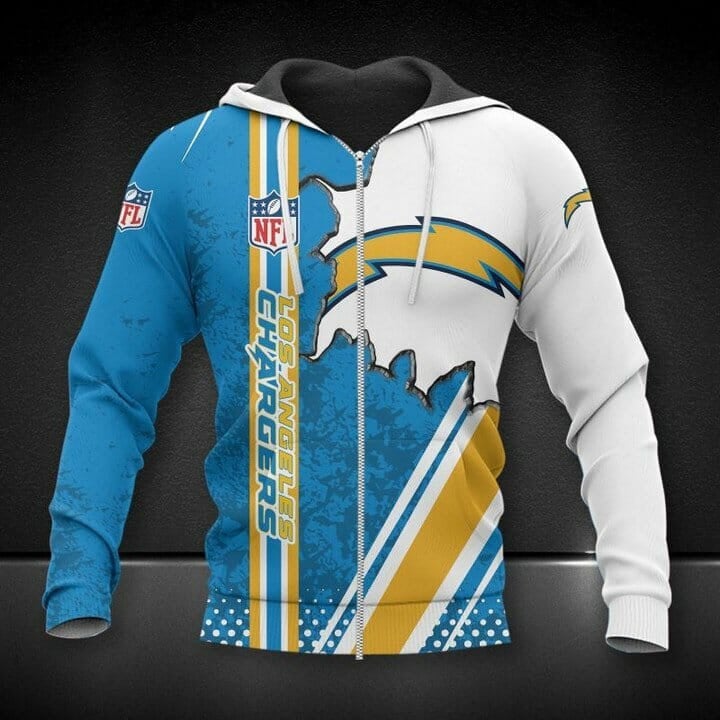 Sport-Team Los Angeles Chargers Blue White Pullover Hoodie & Zip Up Hoodie Aop Shirt