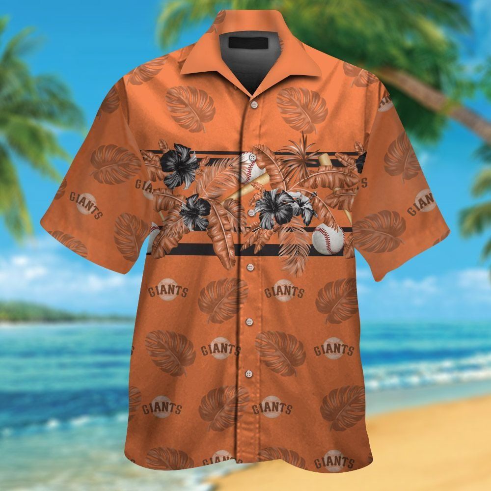 San Francisco Giants Short Sleeve Button Up Tropical Hawaiian Shirt Ver01