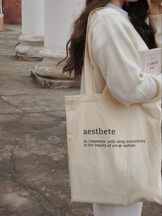 Aesthete Tote Bag N095, Canvas Tote Bags, Tote Bag Design, Tote Bag Idea