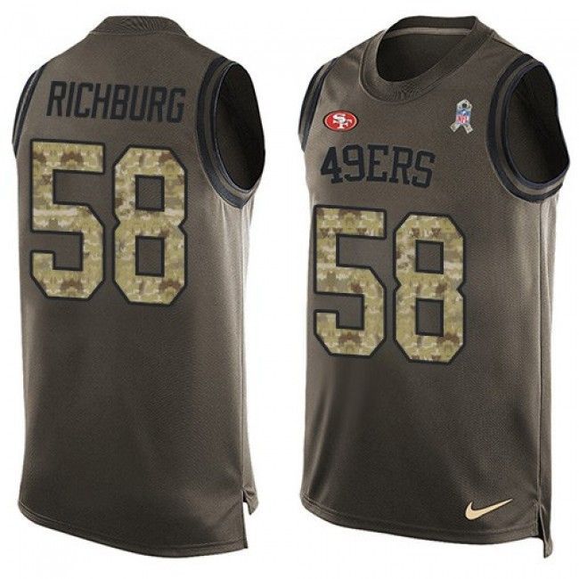 49Ers #58 Weston Richburg Green Team Color Tanktop Jersey For Fans