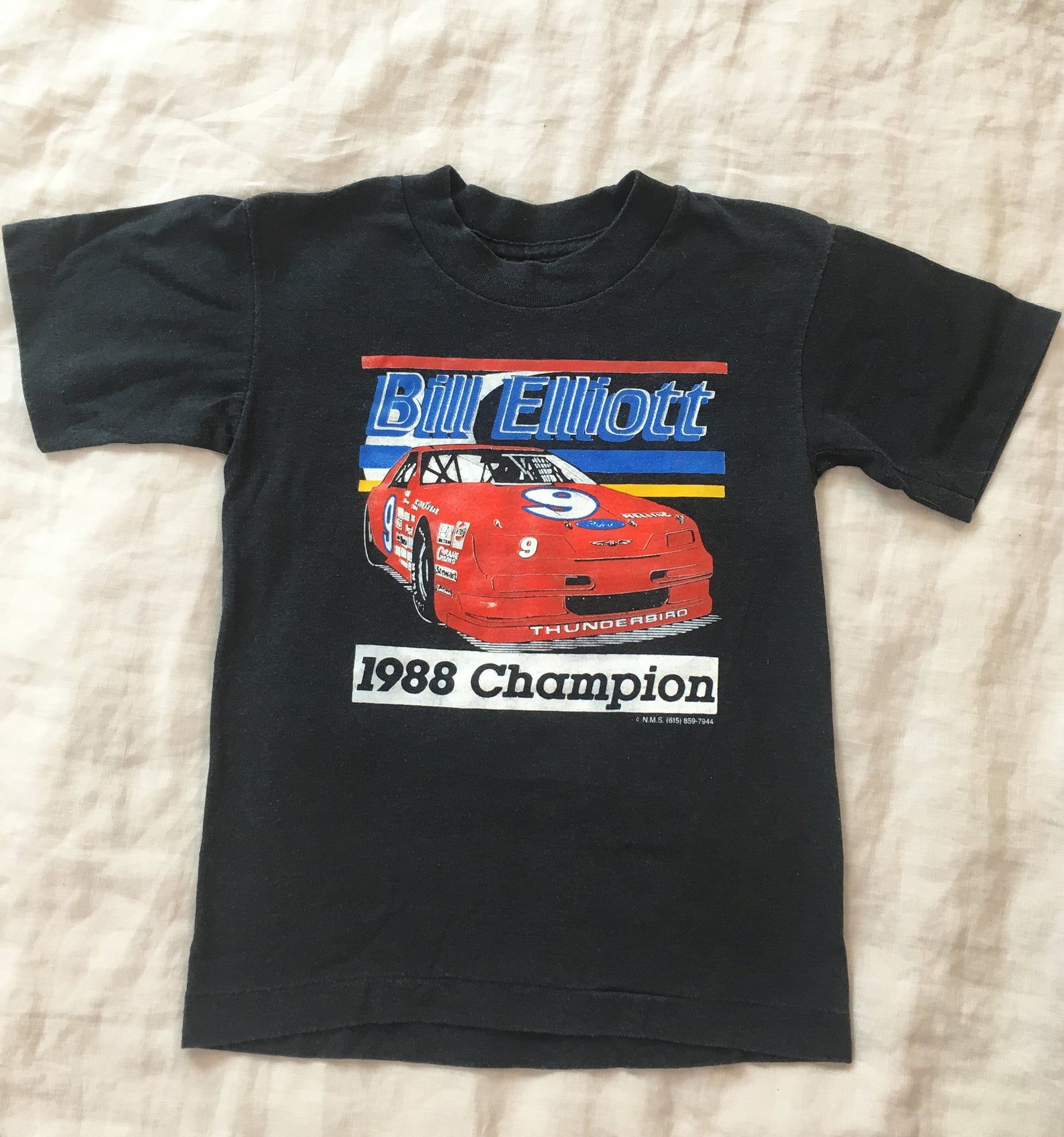 Vintage 80S Nascar Bill Elliot 1988 Champion Car Racing T-Shirt Tee 6-8