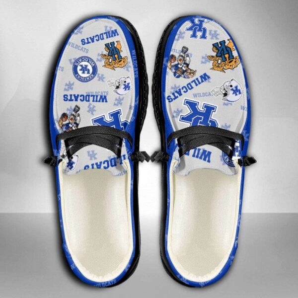 NCAA Kentucky Wildcats Mascot Logo Custom Name Moccasin Slippers ? Hey Dude Shoes