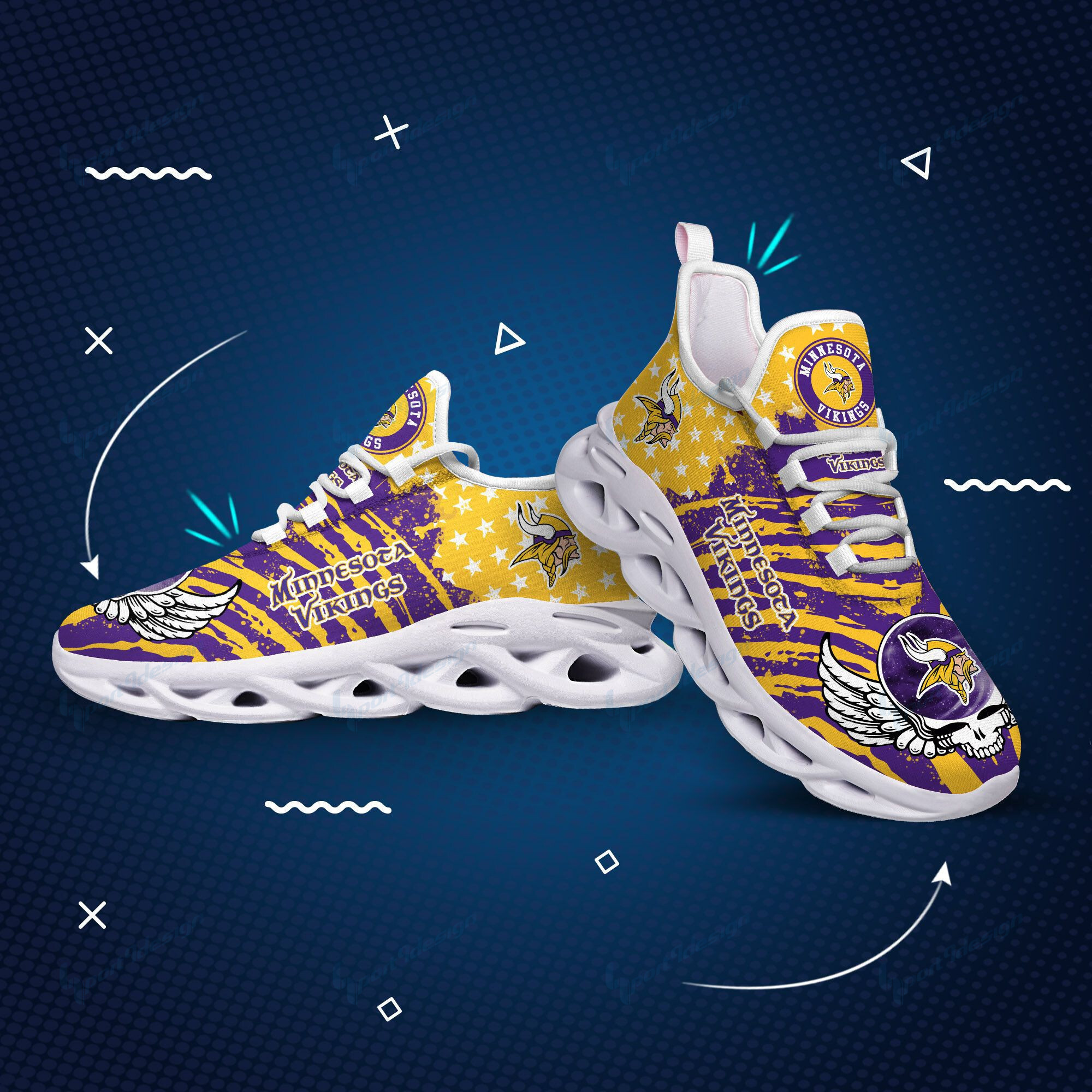 Minnesota Vikings Clunky Sneaker Max Soul Shoes MS1349