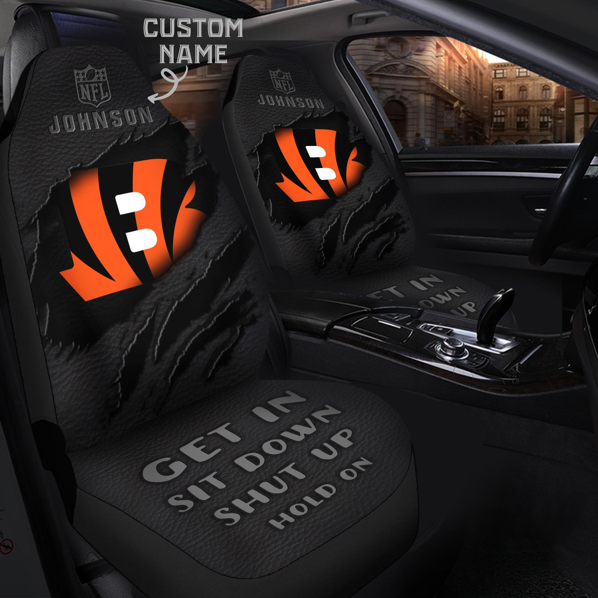 Cincinnati Bengals Customized Car Seat Cover Set CSC4211