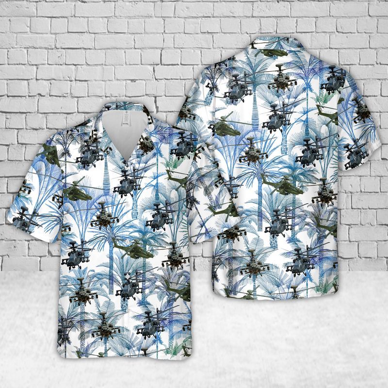 Army Boeing Ah-64 Apache Hawaiian Shirt