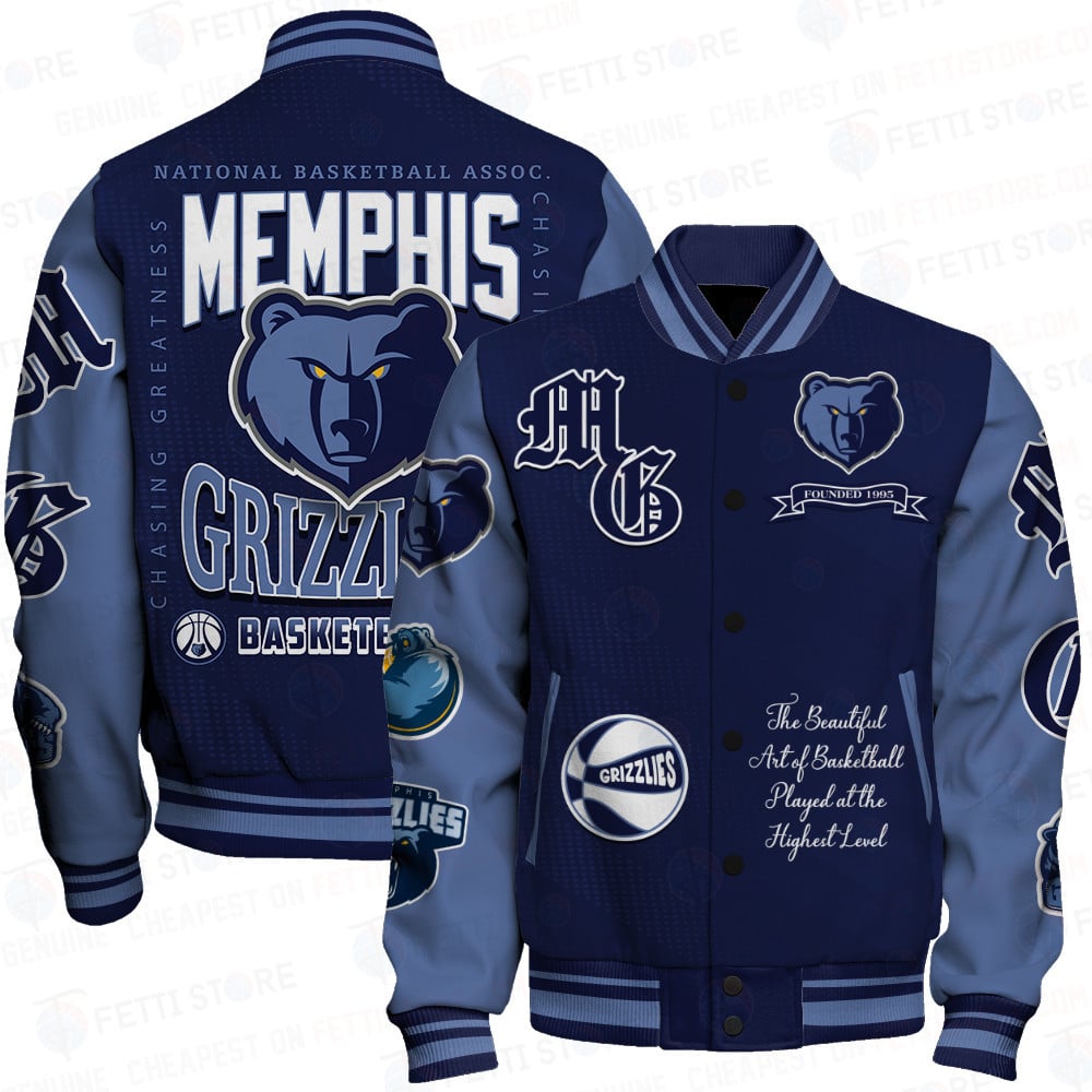 Memphis Grizzlies National Basketball Association Print Varsity Jacket SFAT Ver 02