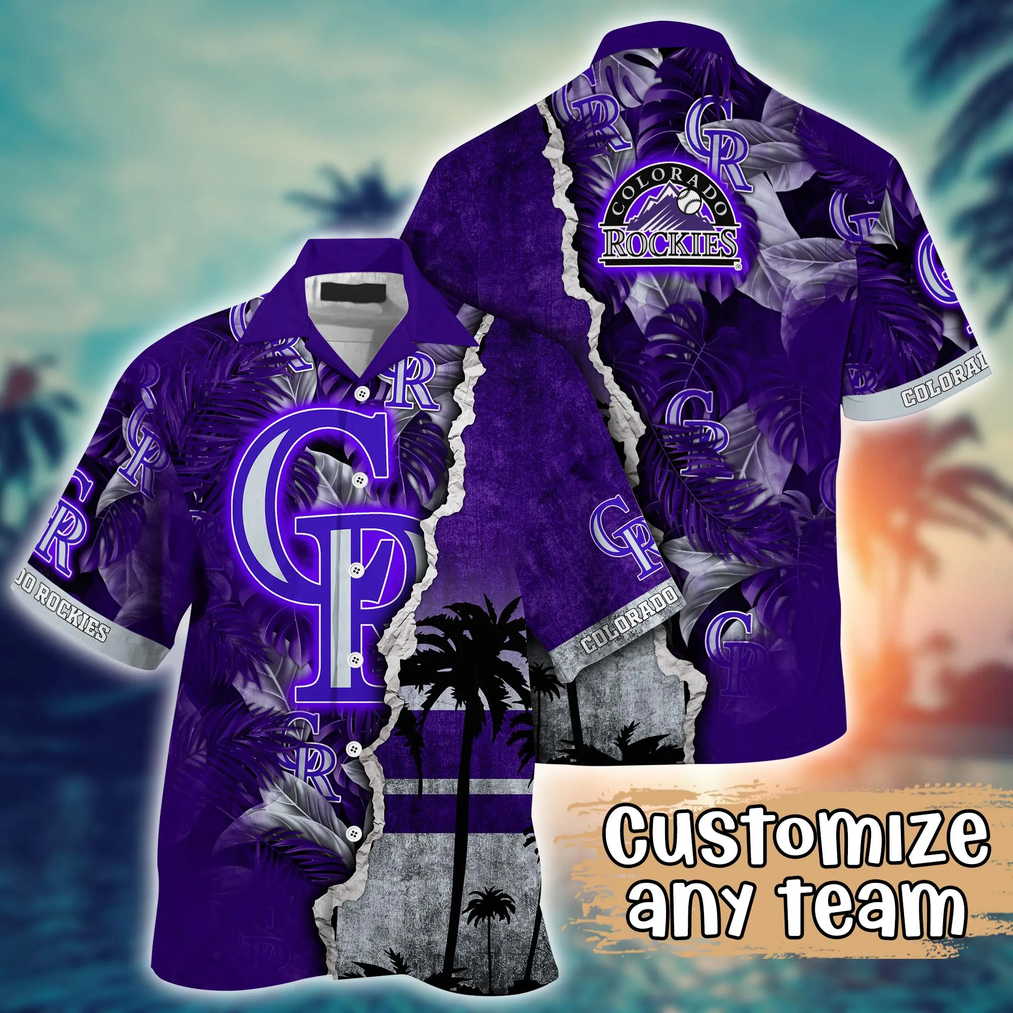 Colorado Rockies Mlb Hawaiian Shirt Custom Hot Sands Aloha Shirt